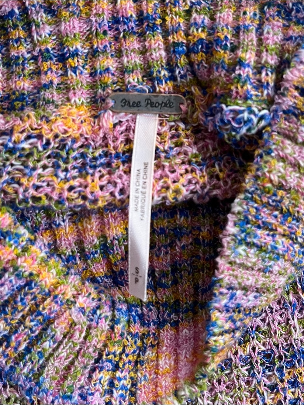 Free People Pastel Multicolor Knit Turtleneck Sweater - Picture 3 of 3